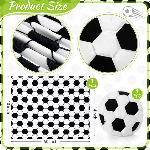 Miniatura 2 de SmoothNovelty El juego de 2 almohadas y mantas de fútbol incluye 40 x 50 pulgadas, manta de franela de fútbol suave y esponjosa, cojín de felpa