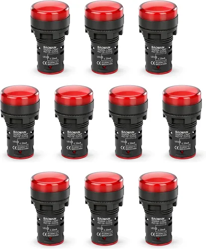 Miniatura 16 de Baomain LED Indicador Piloto Luz Piloto AD16-22D AC 110V 20mA Ahorro de Energía Verde Paquete de 2