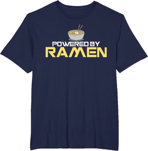 Miniatura 43 de Camiseta de fideos de anime japoneses Powered By Ramen, Negro, S