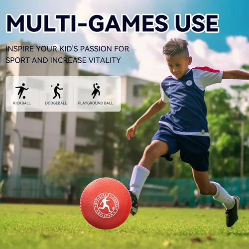 Miniatura 4 de Pelotas de juegos Kickball, pelotas de goma Dodge Balls para niños y adultos, dodgeballs de balonmano, pelota de patada para interior y exterior
