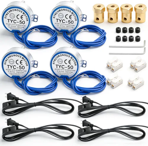 Miniatura 9 de Twidec /Motor eléctrico síncrono de la plataforma giratoria 2.5-3RPM/MIN 50/60Hz 4W CCW/CW AC100~127V Motor de sincronización para torneador