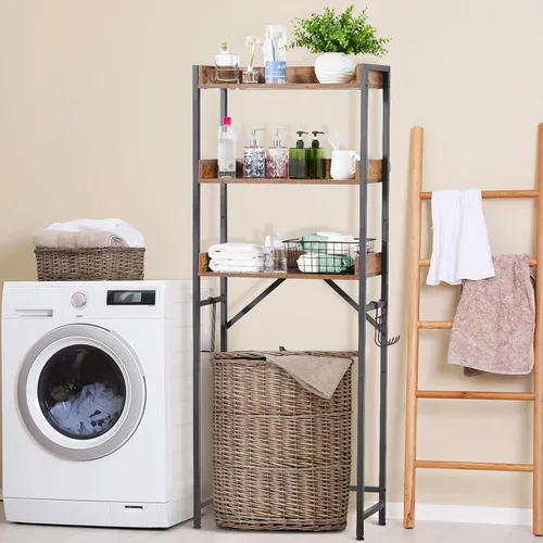 GAOMON Almacenamiento sobre el inodoro, estante organizador de baño de 3 niveles, organizador de baño, ahorro de espacio independiente con soporte
