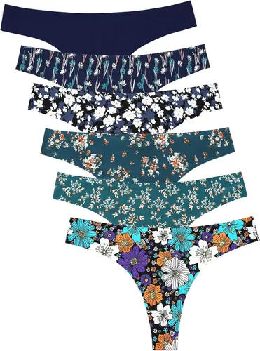 Miniatura 20 de Wealurre Tanga de microfibra de cintura baja para mujer sin costuras invisible