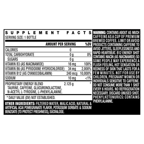 Miniatura 5 de Stacker 2 Vitamina B Complex B12 B6 B3 Disparos de energía líquida – Vegansafe y cianocobalamina vegana, 10,000% DRV – B-6 piridoxina 40 mg