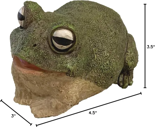 Miniatura 9 de Top Brass Figura gruesa para ocultar llaves de rana, bonita estatua de jardín de sapo con compartimento secreto, para interiores y exteriores