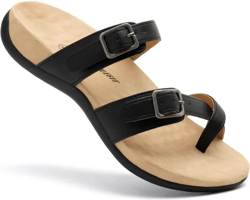 Miniatura 4 de Athlefit Sandalias ortopédicas para mujer con soporte de arco ajustable y cómodas para caminar