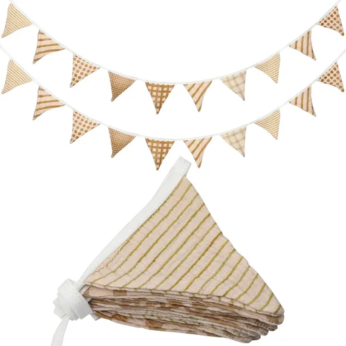 Miniatura 20 de Oudain 2 Piezas Banderines de Bandera Gallardete Guirnalda de Guardería Banderines Triangulares de Empavesado Decoración de Pared Banner para Sala