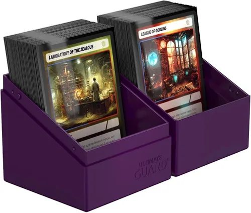 Miniatura 5 de Ultimate Guard Boulder Solid 100+, Estuche para Mazo para 100 Cartas TCG con Doble Funda, Morado, Almacenamiento Seguro y Duradero