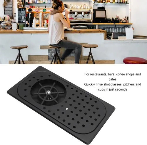 Miniatura 2 de Enjuagadora de vidrio Lavadora de tazas de acero inoxidable 304 Bandeja de goteo de drenaje de manguera, equipo de lavado, cafetería, bar, enjuague