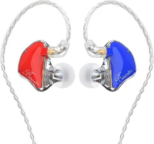 Miniatura 8 de BASN Monitores intrauditivos, Bmaster Triple Driver HiFi estéreo con aislamiento de ruido y graves mejorados para músicos, grabación de audio