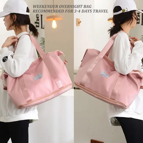 Miniatura 6 de Large Tote Beach Bag - Top Zipper Closure - Stylish Design - Tote Shoulder Bag For Gym Beach Travel
