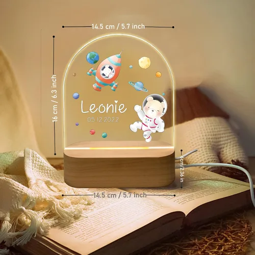 Miniatura 3 de Luz nocturna personalizada para bebés y niños, regalos personalizados con nombre, regalos de bautizo para niñas/niños, lámpara nocturna regulable