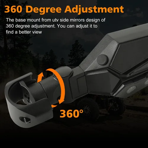 Miniatura 4 de SUNPIE Espejos para UTV con luces LED intermitentes para barra antivuelco de 1.5 a 2 pulgadas, compatible con Polaris RZR Can-Am Pioneer Talon