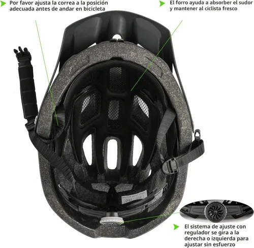 Miniatura 7 de Exclusky Casco de Bicicleta Casco de Bicicleta de Montaña para Adultos Casco Ligero de Ciclismo MTB para Hombres y Mujeres Casco de Bicicleta Gris-A