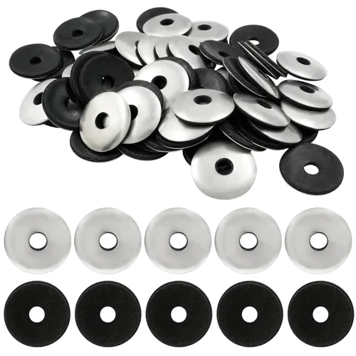 Biaungdo 60 piezas de arandelas de neopreno de 1/4" x 1", arandelas de sello de neopreno EPDM de acero inoxidable, kit de surtido de juntas de goma