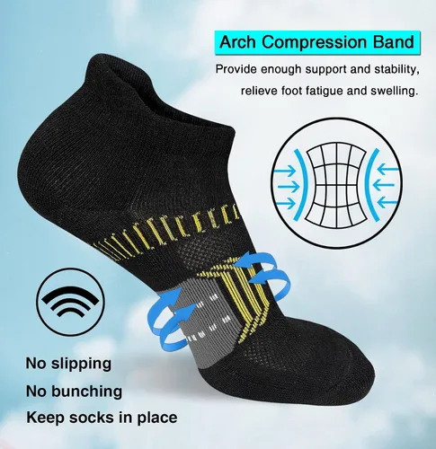 Miniatura 5 de Calcetines tobilleros acolchados para mujer, cómodos, antiampollas, 5 pares