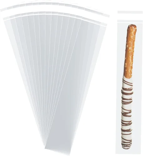 Miniatura 2 de Morepack Bolsas de celofán autosellables, 2 x 10 pulgadas, 100 bolsas transparentes para barra de pretzel, bolsa resellable para embalaje, paletas