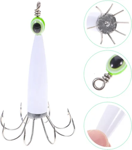 Miniatura 7 de BESPORTBLE Fuerte fuerza de tracción gancho de calamar duradero y para la pesca del pulpo del calamar Color aleatorio