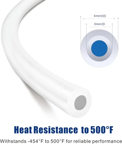 Miniatura 2 de Tubo de teflón de PTFE de 10 pies - 0.118 in de diámetro interior x 0.157 in de diámetro exterior para impresora 3D Bowden de filamento 1.75 - Tubo