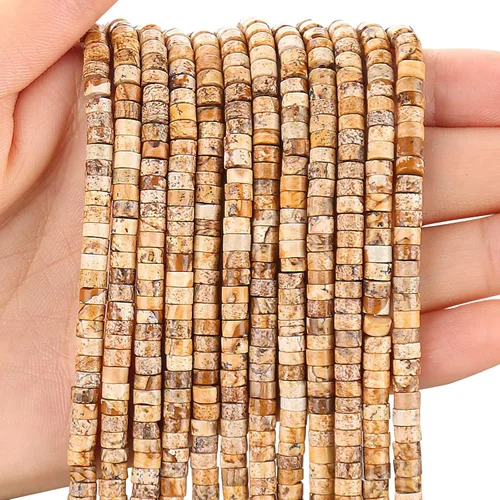 Miniatura 23 de BONNY BOXX 150 piezas de cuentas espaciadoras de jade blanco natural, cuentas sueltas semipreciosas planas redondas de jade heishi para hacer joyas