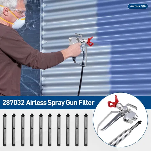 Miniatura 6 de Paquete de 10 filtros de pistola pulverizadora sin aire 287032 60 malla compatible con pistola rociadora Contratista II y FTx II, con una caja