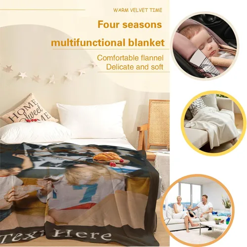 Miniatura 4 de Manta personalizada con texto de fotos, manta personalizada con mis propias fotos, manta conmemorativa personalizada para madres para mamá, papá