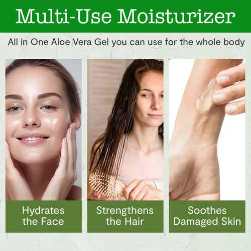 Miniatura 7 de Gel de aloe vera orgánico certificado por USDA, 12 onzas, 100% puro, prensado en frío, cosechado a mano, infundido con aceites esenciales de coco