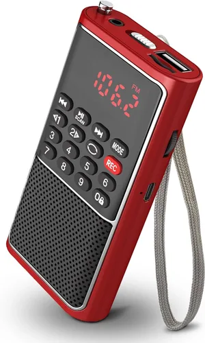 Miniatura 8 de B01 Mini Radio FM Portátil USB, Reproductor de Tarjeta TF/SD/Ranura USB Soporte Reproducción de Mp3, Walkman de Bolsillo Radio Pequeña con Llave