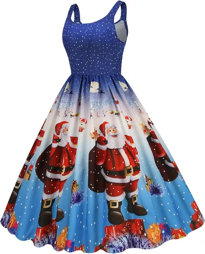 Miniatura 2 de Vestido de verano para mujer, vintage, sin mangas, vestido de fiesta de Navidad, estampado divertido, faldas de té fluidas, tallas S-XXL