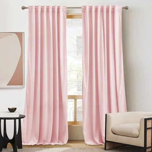 Miniatura 25 de RYB HOME - Cortinas de terciopelo beige, cortinas decorativas resistentes con pestaña trasera, cubierta de privacidad para oscurecer habitación