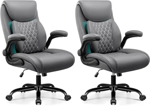 Miniatura 13 de BESTFAIR Silla de oficina, silla ejecutiva de escritorio para computadora con soporte lumbar para aliviar el dolor de espalda baja, silla ergonómica