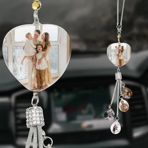 Miniatura 9 de AIFLM Adornos Personalizados de Foto de Cristal para Colgar en Coche Adornos Personalizados Estéticos para Espejo Adornos Personalizados