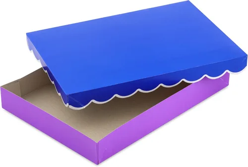 Miniatura 6 de Hallmark Paquete de cajas de regalo pequeñas con tapas (6 cajas: sólidos festoneados) para cumpleaños, graduaciones, día de la madre, Pascua