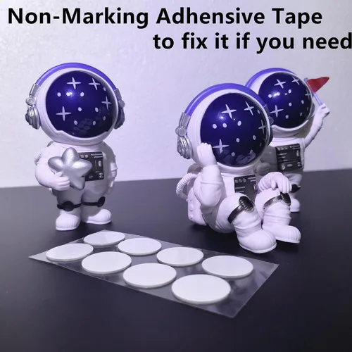 Miniatura 4 de Estatuas de Astronautas con Estrellas Azules, Figurillas de Resina con Tema Espacial para Tartas, Adornos para Estanterías y Habitaciones