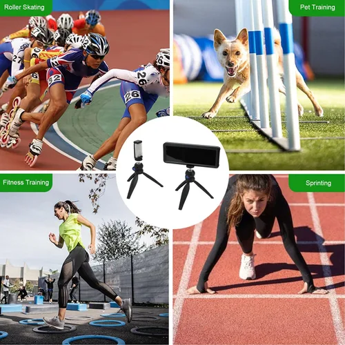 Miniatura 5 de Temporizador láser inalámbrico para sprints, reloj de carreras infrarrojo alimentado por batería, cronómetro con reflector y soportes, temporizador