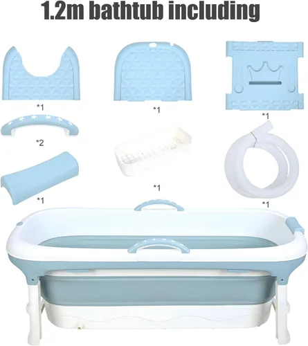 Miniatura 3 de Bañera portátil para adultos, bañera plegable grande de 46 pulgadas, bañera plegable reutilizable independiente, baño caliente, baño de hielo
