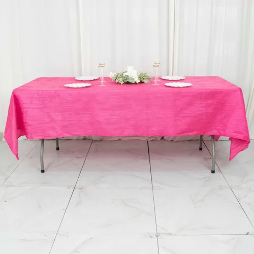Miniatura 16 de Tableclothsfactory Mantel rectangular de tafetán arrugado de acordeón azul polvoriento, de 60 x 102 pulgadas, perfecto para ceremonias de boda