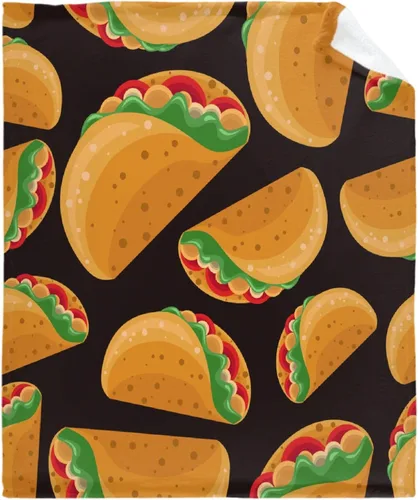 Miniatura 32 de Bonita manta de franela súper suave de tacos para cama, sofá, sala de estar, manta para niños, niñas, niños, multicolor, 40 x 50 pulgadas para niños