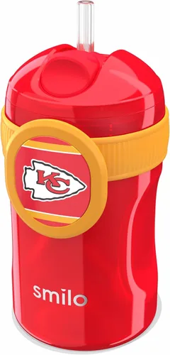 Miniatura 9 de Smilo Vaso con popote de Arizona Cardinals con licencia oficial de la NFL, para bebés y niños pequeños, con popote de silicona ponderado y capacidad