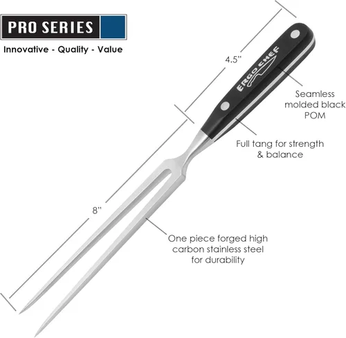 Miniatura 5 de Ergo Chef Prodigy Series - Juego de 2 rebanadores de 12 pulgadas, pechuga, cuchillo para tallar asado y tenedor para tallar carne de 8 pulgadas Pro
