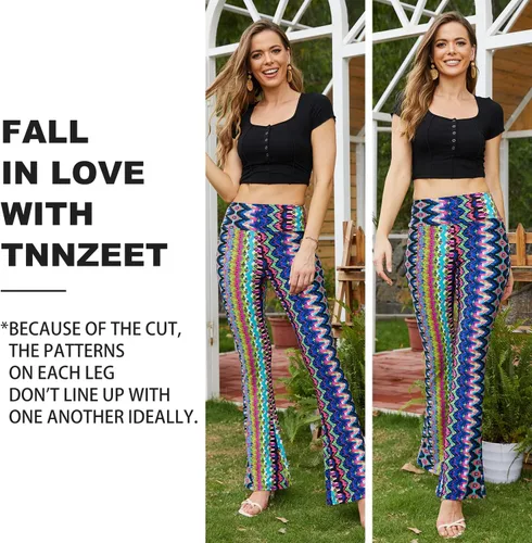 Miniatura 40 de TNNZEET Leggings acampanados negros para mujer, pantalones de yoga cruzados con bolsillos, corte de bota, leggings acampanados