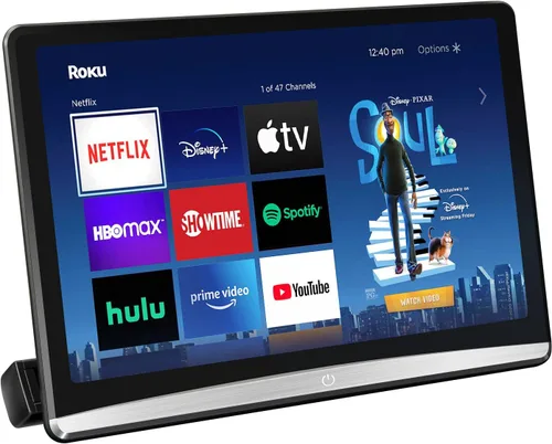 12.4 pulgadas 4K Android portátil coche TV monitor tableta para asiento trasero, teléfono soporte inalámbrico espejo enlace pantalla táctil, con