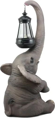 Miniatura 5 de Ebros - Luces caprichosas para tronco, estatua de elefante con luz LED solar, farol, circo, ternero, elefantes, decoración para el hogar, patio