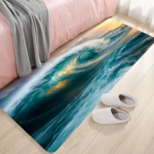 Miniatura 39 de Alfombra antideslizante de espuma de esponja de pelo bajo para puerta de baño, alfombras separadas a prueba de deslizamiento, alfombra de ilusión