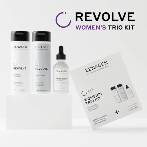 Miniatura 4 de ZENAGEN Revolve - Kit de trío para mujer Champú + acondicionador + densificador para cabello fino y visiblemente adelgazante, apoya la fuerza