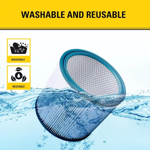 Miniatura 4 de STANLEY Filtro de vacío HEPA de repuesto 08-2566BP, apto para la mayoría de aspiradoras húmedas y secas de 5 a 18 galones, compatible con SL18115