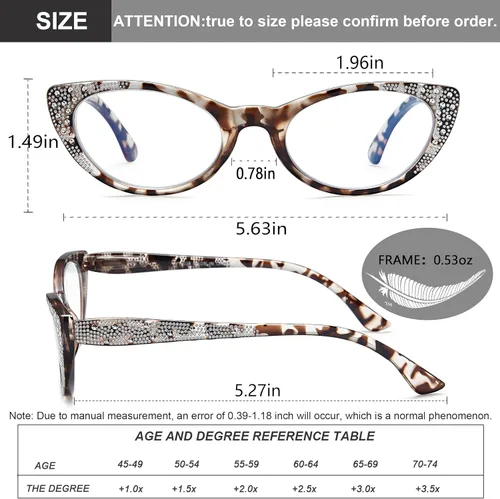 Miniatura 3 de EYEURL Lentes de lectura de ojo de gato para mujer, bloqueo de luz azul, a la moda, para lectura de computadora con bisagra de resorte, anteojos