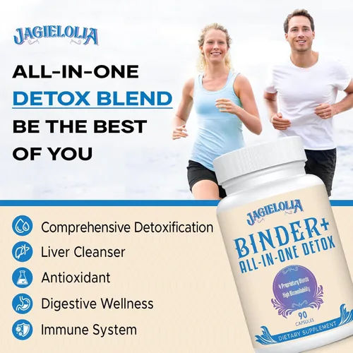 Miniatura 5 de Jagielolia Suplemento de desintoxicación todo en uno de 1500 mg – Alta biodisponibilidad, limpieza de desintoxicación intestinal hepática con carbón