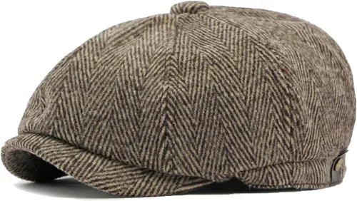 Miniatura 8 de Sombrero de espiga clásico para hombre, gorra plana de Newsboy Gatsby Ivy Cabbie