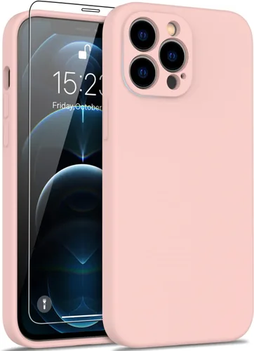 Miniatura 52 de DEENAKIN Funda de silicona compatible con iPhone 12 con protector de pantalla, mejora la protección de la cámara, funda protectora suave y flexible